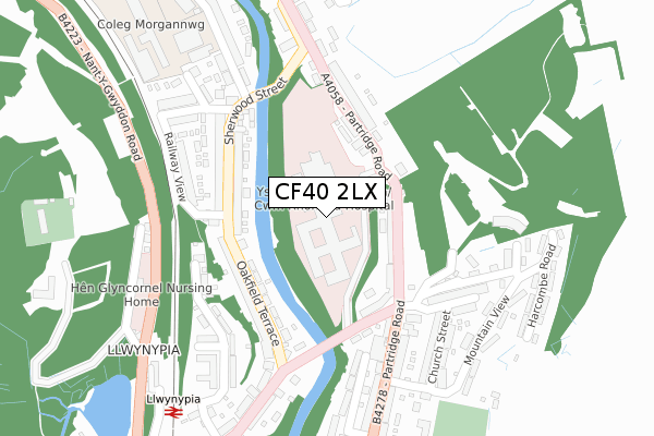 CF40 2LX map - large scale - OS Open Zoomstack (Ordnance Survey)