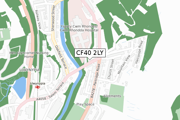 CF40 2LY map - large scale - OS Open Zoomstack (Ordnance Survey)