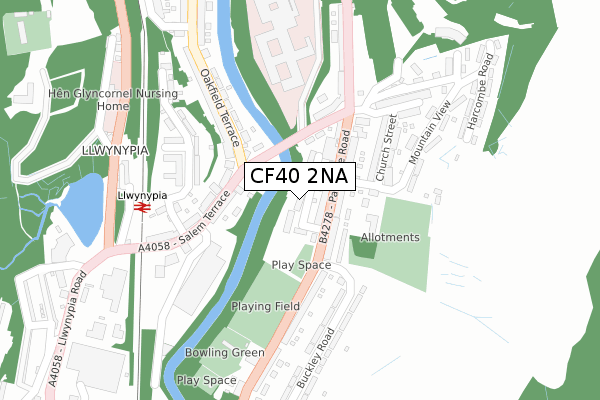 CF40 2NA map - large scale - OS Open Zoomstack (Ordnance Survey)