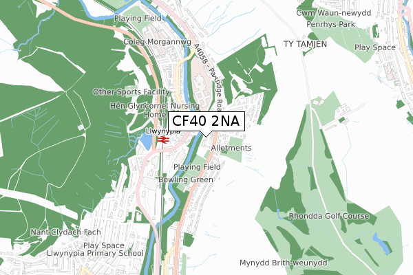 CF40 2NA map - small scale - OS Open Zoomstack (Ordnance Survey)