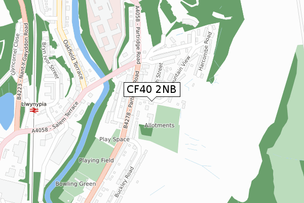 CF40 2NB map - large scale - OS Open Zoomstack (Ordnance Survey)