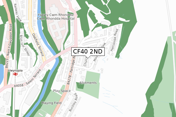 CF40 2ND map - large scale - OS Open Zoomstack (Ordnance Survey)