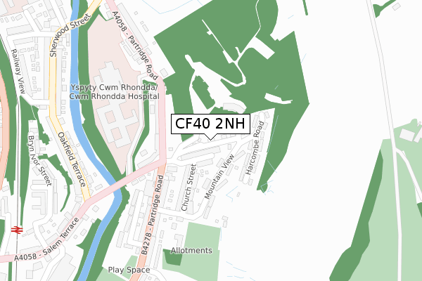 CF40 2NH map - large scale - OS Open Zoomstack (Ordnance Survey)