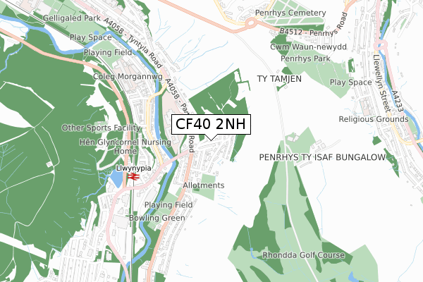 CF40 2NH map - small scale - OS Open Zoomstack (Ordnance Survey)