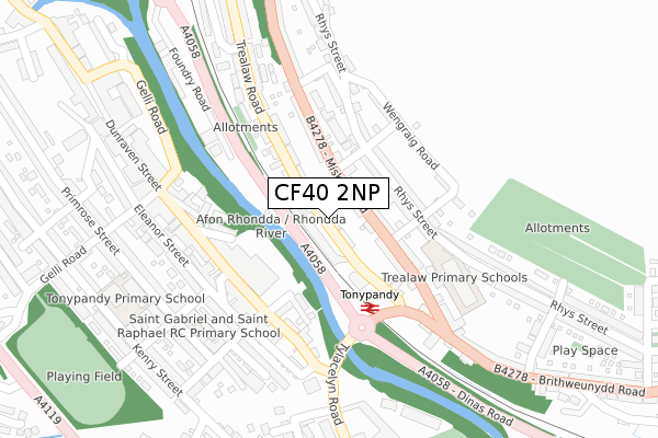 CF40 2NP map - large scale - OS Open Zoomstack (Ordnance Survey)