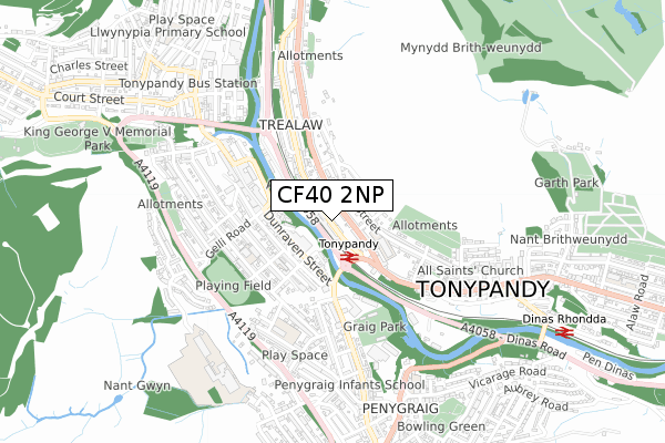 CF40 2NP map - small scale - OS Open Zoomstack (Ordnance Survey)