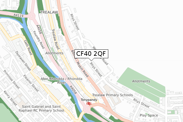 CF40 2QF map - large scale - OS Open Zoomstack (Ordnance Survey)