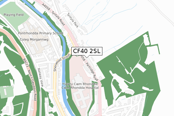 CF40 2SL map - large scale - OS Open Zoomstack (Ordnance Survey)