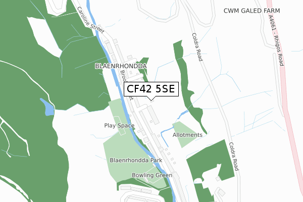 CF42 5SE map - large scale - OS Open Zoomstack (Ordnance Survey)