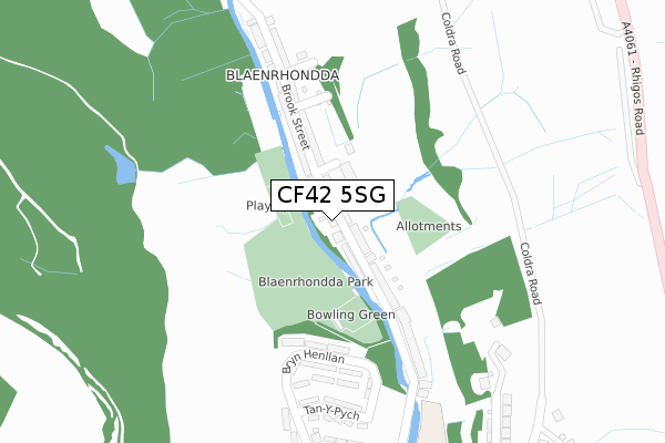 CF42 5SG map - large scale - OS Open Zoomstack (Ordnance Survey)