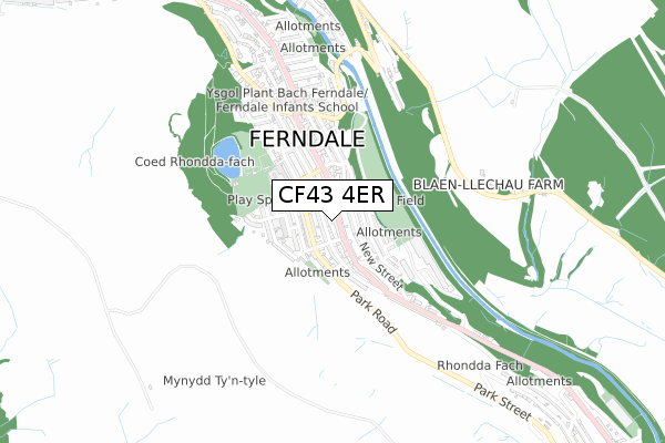 CF43 4ER map - small scale - OS Open Zoomstack (Ordnance Survey)