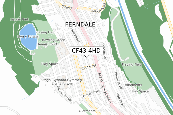 CF43 4HD map - large scale - OS Open Zoomstack (Ordnance Survey)