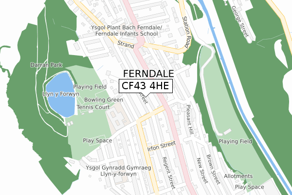 CF43 4HE map - large scale - OS Open Zoomstack (Ordnance Survey)