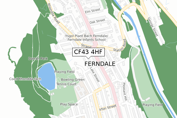 CF43 4HF map - large scale - OS Open Zoomstack (Ordnance Survey)