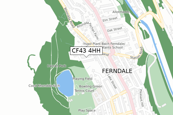 CF43 4HH map - large scale - OS Open Zoomstack (Ordnance Survey)