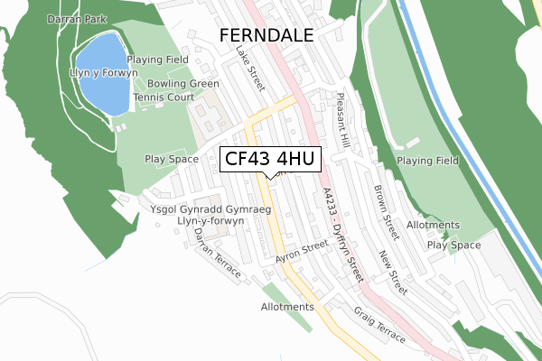 CF43 4HU map - large scale - OS Open Zoomstack (Ordnance Survey)