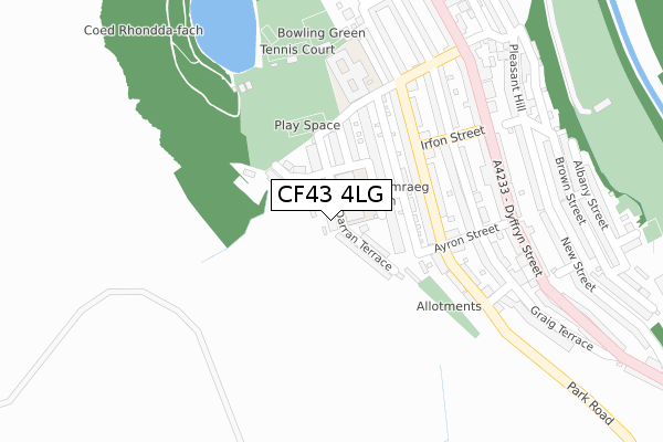 CF43 4LG map - large scale - OS Open Zoomstack (Ordnance Survey)