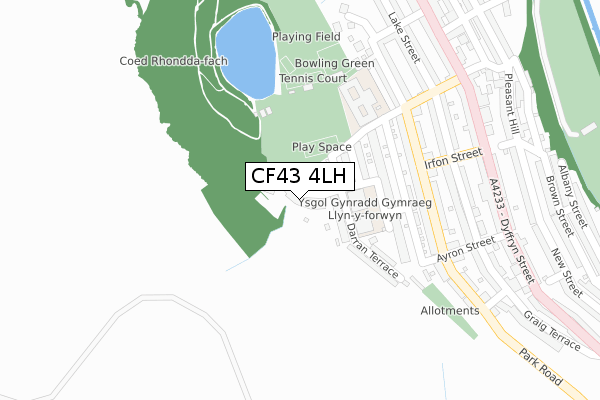 CF43 4LH map - large scale - OS Open Zoomstack (Ordnance Survey)