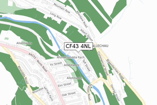 CF43 4NL map - large scale - OS Open Zoomstack (Ordnance Survey)