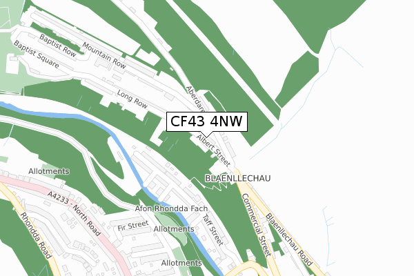 CF43 4NW map - large scale - OS Open Zoomstack (Ordnance Survey)