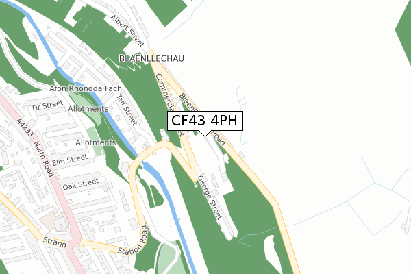 CF43 4PH map - large scale - OS Open Zoomstack (Ordnance Survey)