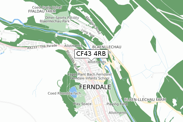 CF43 4RB map - small scale - OS Open Zoomstack (Ordnance Survey)