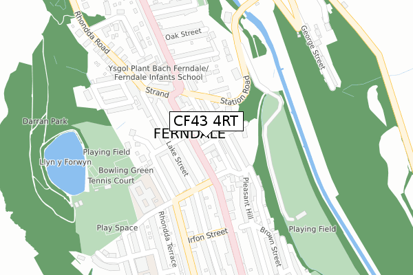 CF43 4RT map - large scale - OS Open Zoomstack (Ordnance Survey)