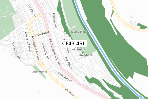 CF43 4SL map - large scale - OS Open Zoomstack (Ordnance Survey)