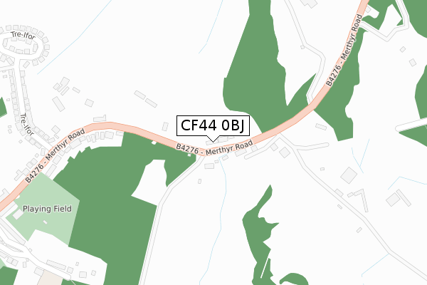 CF44 0BJ map - large scale - OS Open Zoomstack (Ordnance Survey)