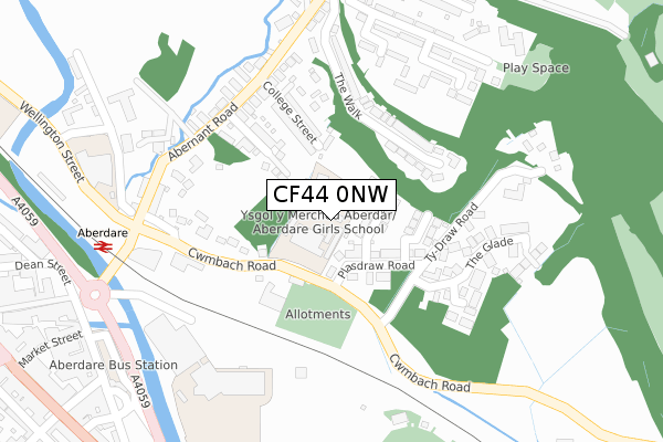 CF44 0NW map - large scale - OS Open Zoomstack (Ordnance Survey)