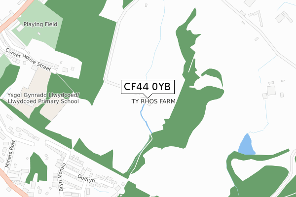 CF44 0YB map - large scale - OS Open Zoomstack (Ordnance Survey)