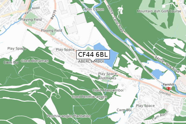 CF44 6BL map - small scale - OS Open Zoomstack (Ordnance Survey)