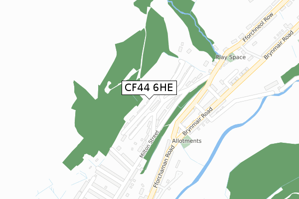 CF44 6HE map - large scale - OS Open Zoomstack (Ordnance Survey)