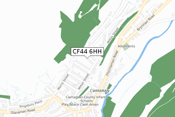 CF44 6HH map - large scale - OS Open Zoomstack (Ordnance Survey)