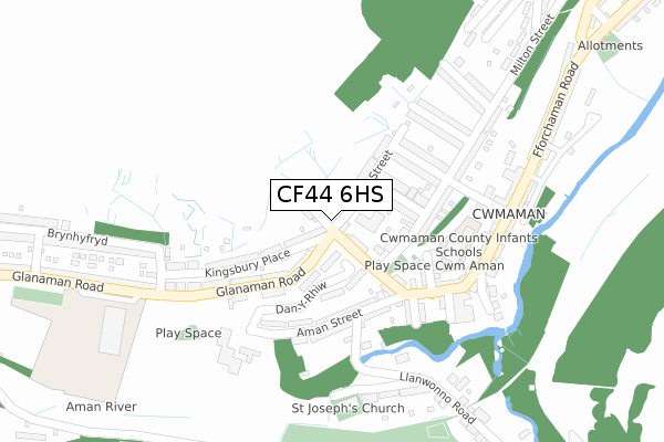 CF44 6HS map - large scale - OS Open Zoomstack (Ordnance Survey)