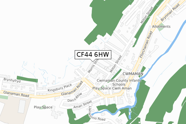 CF44 6HW map - large scale - OS Open Zoomstack (Ordnance Survey)