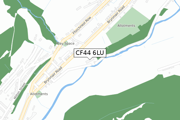 CF44 6LU map - large scale - OS Open Zoomstack (Ordnance Survey)