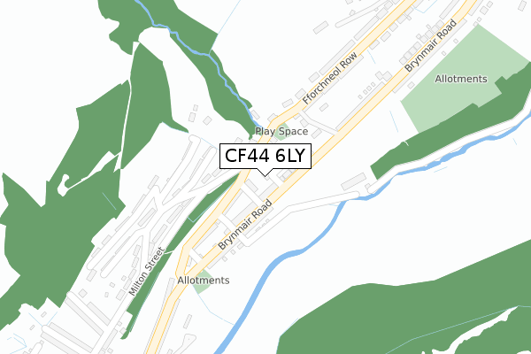 CF44 6LY map - large scale - OS Open Zoomstack (Ordnance Survey)