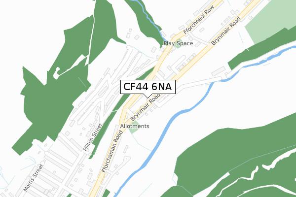 CF44 6NA map - large scale - OS Open Zoomstack (Ordnance Survey)