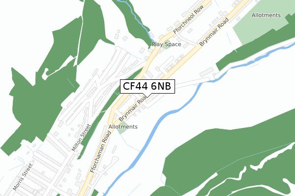 CF44 6NB map - large scale - OS Open Zoomstack (Ordnance Survey)