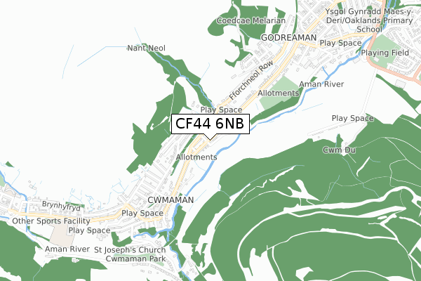 CF44 6NB map - small scale - OS Open Zoomstack (Ordnance Survey)