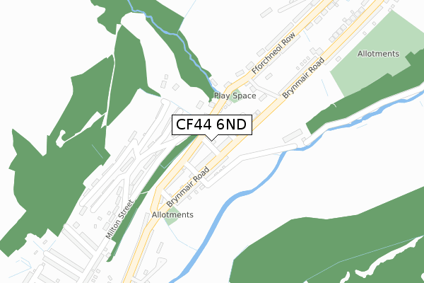 CF44 6ND map - large scale - OS Open Zoomstack (Ordnance Survey)