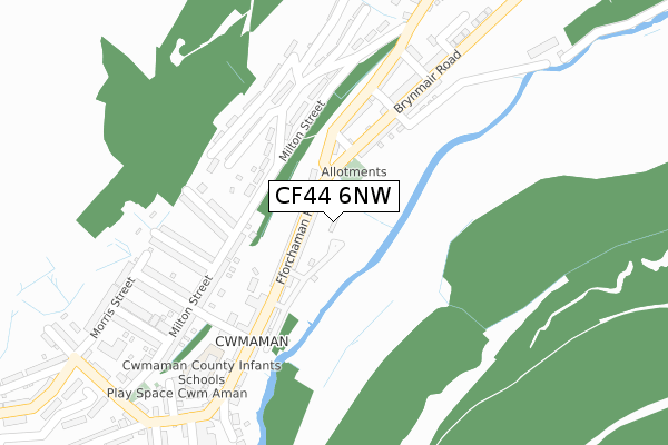 CF44 6NW map - large scale - OS Open Zoomstack (Ordnance Survey)