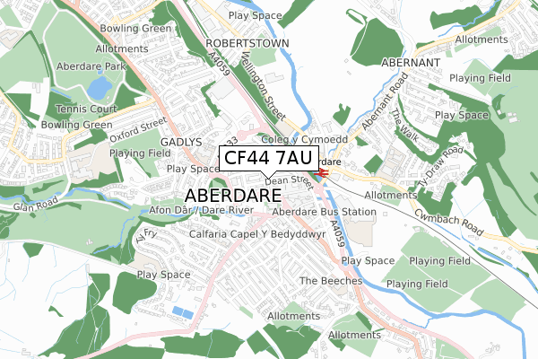 CF44 7AU map - small scale - OS Open Zoomstack (Ordnance Survey)