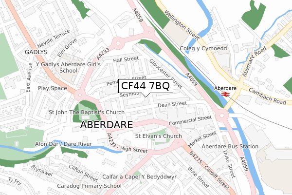 CF44 7BQ map - large scale - OS Open Zoomstack (Ordnance Survey)