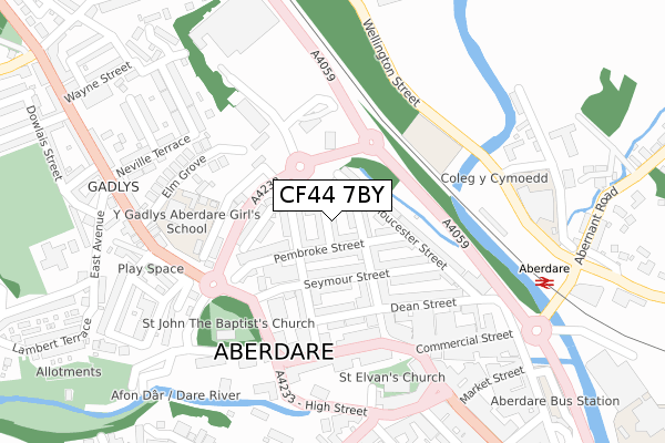 CF44 7BY map - large scale - OS Open Zoomstack (Ordnance Survey)