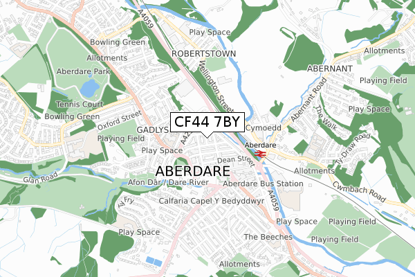 CF44 7BY map - small scale - OS Open Zoomstack (Ordnance Survey)