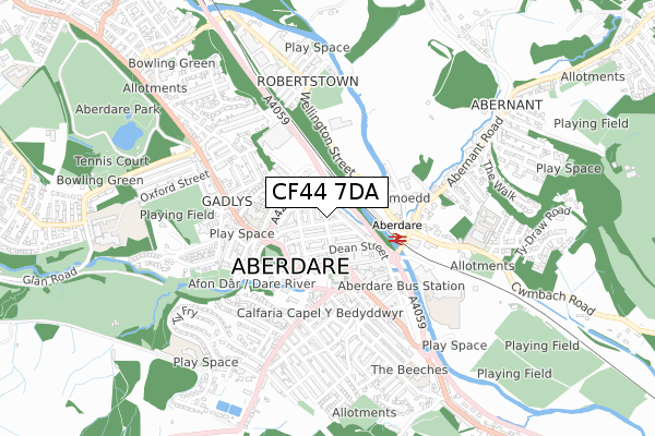 CF44 7DA map - small scale - OS Open Zoomstack (Ordnance Survey)