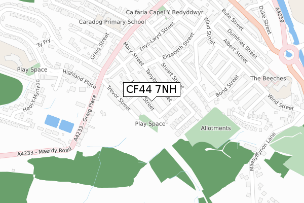 CF44 7NH map - large scale - OS Open Zoomstack (Ordnance Survey)