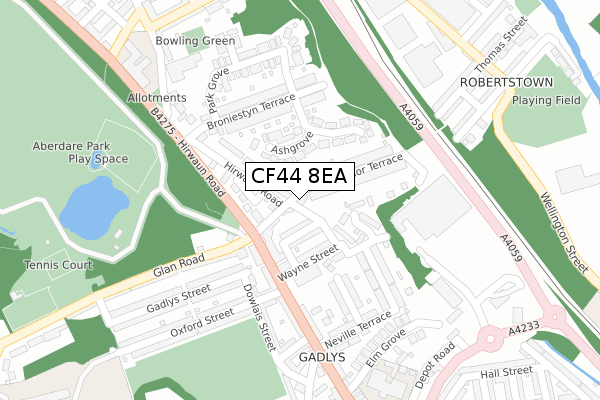 CF44 8EA map - large scale - OS Open Zoomstack (Ordnance Survey)